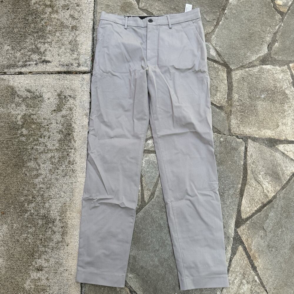 Zara Chino Mens 30 Gray Pants Straight Leg Twill Minimal Casual Stretch